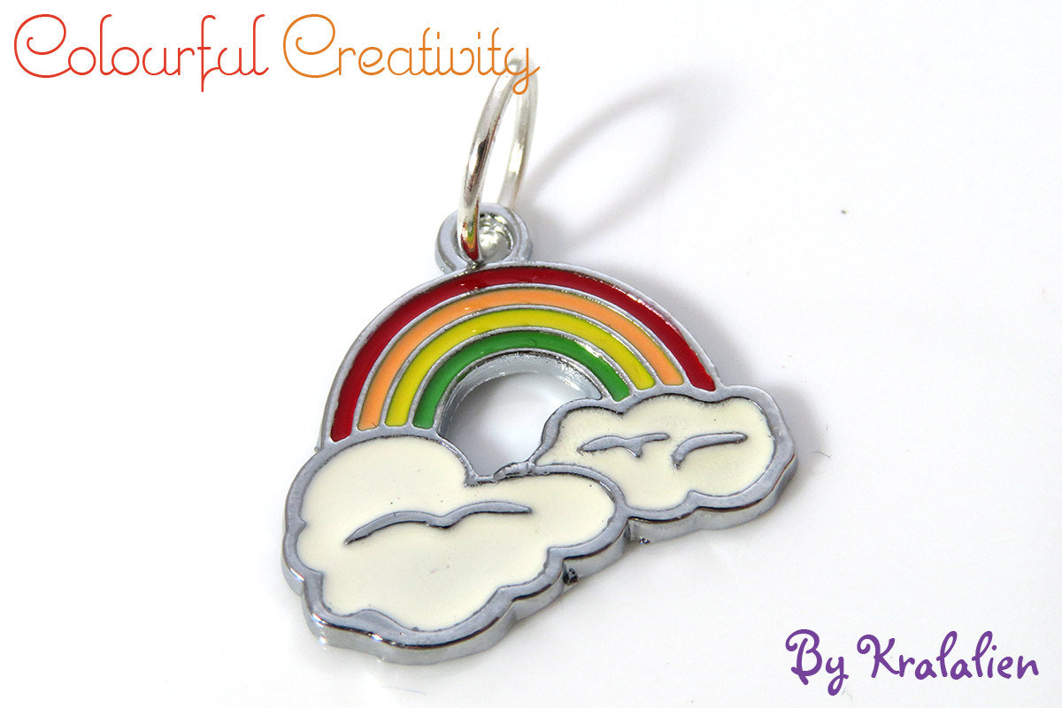 Stitch marker enamel rainbow