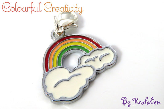 Stitch marker enamel rainbow