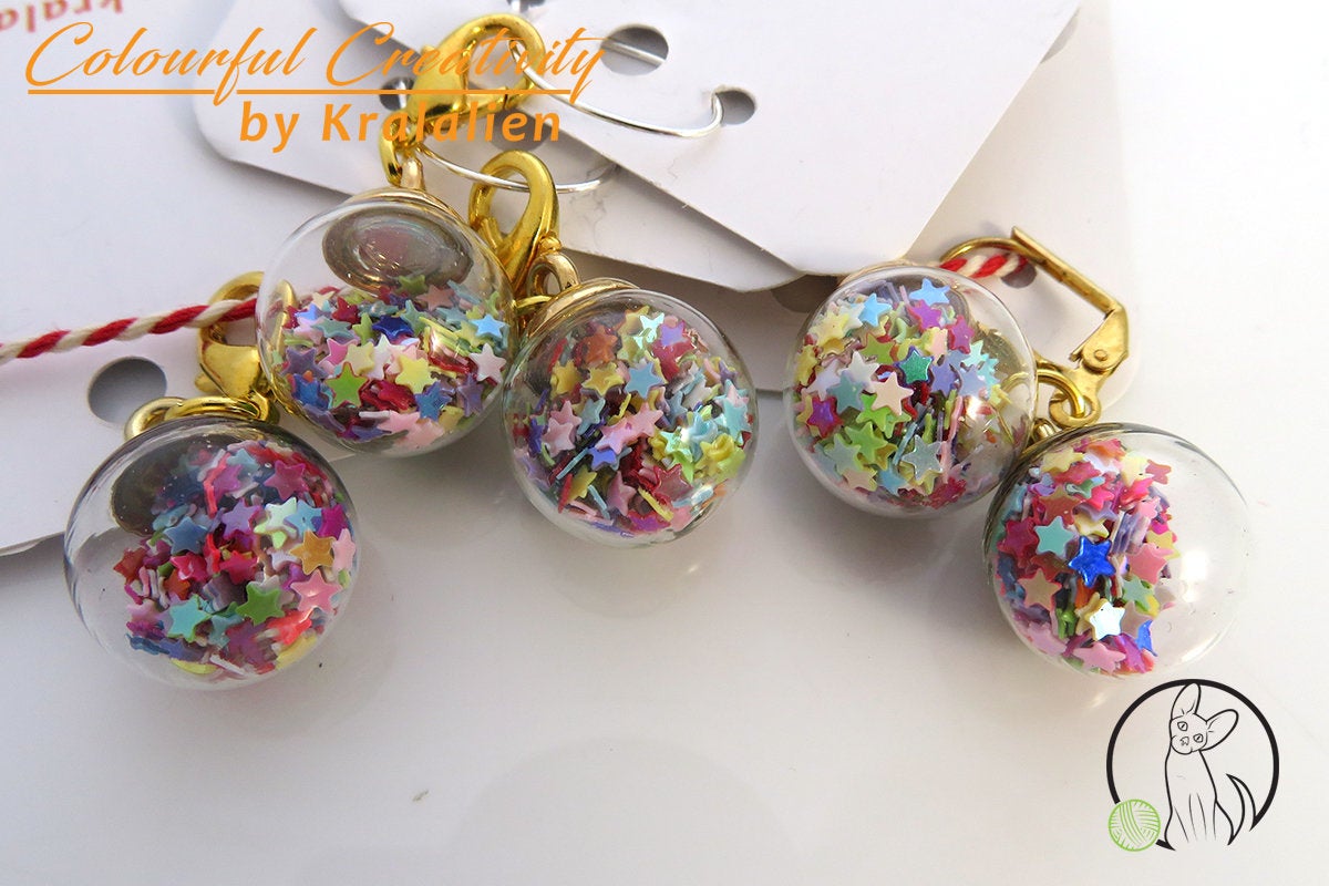 Sparkle ball stitch markers