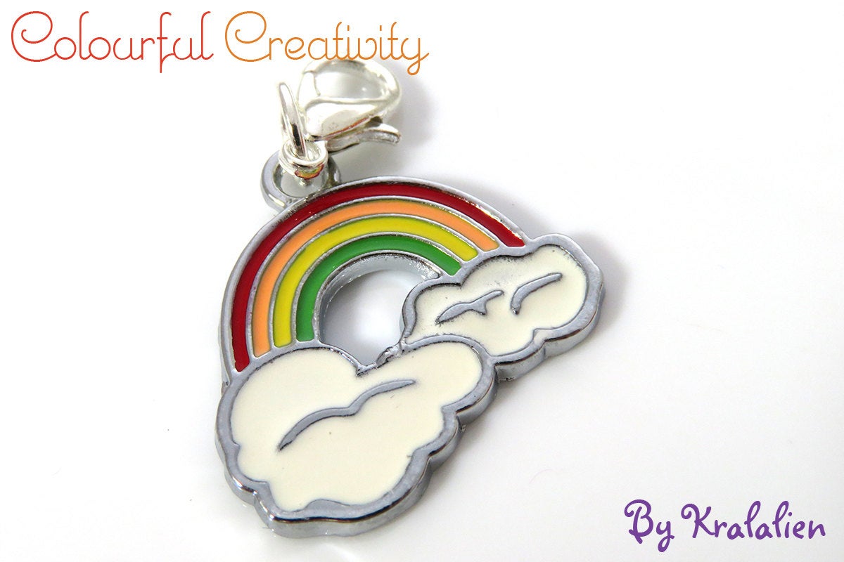 Stitch marker enamel rainbow