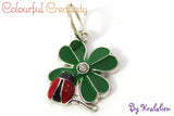 Stitch marker enamel lucky clover