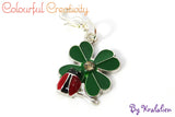 Stitch marker enamel lucky clover