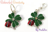 Stitch marker enamel lucky clover