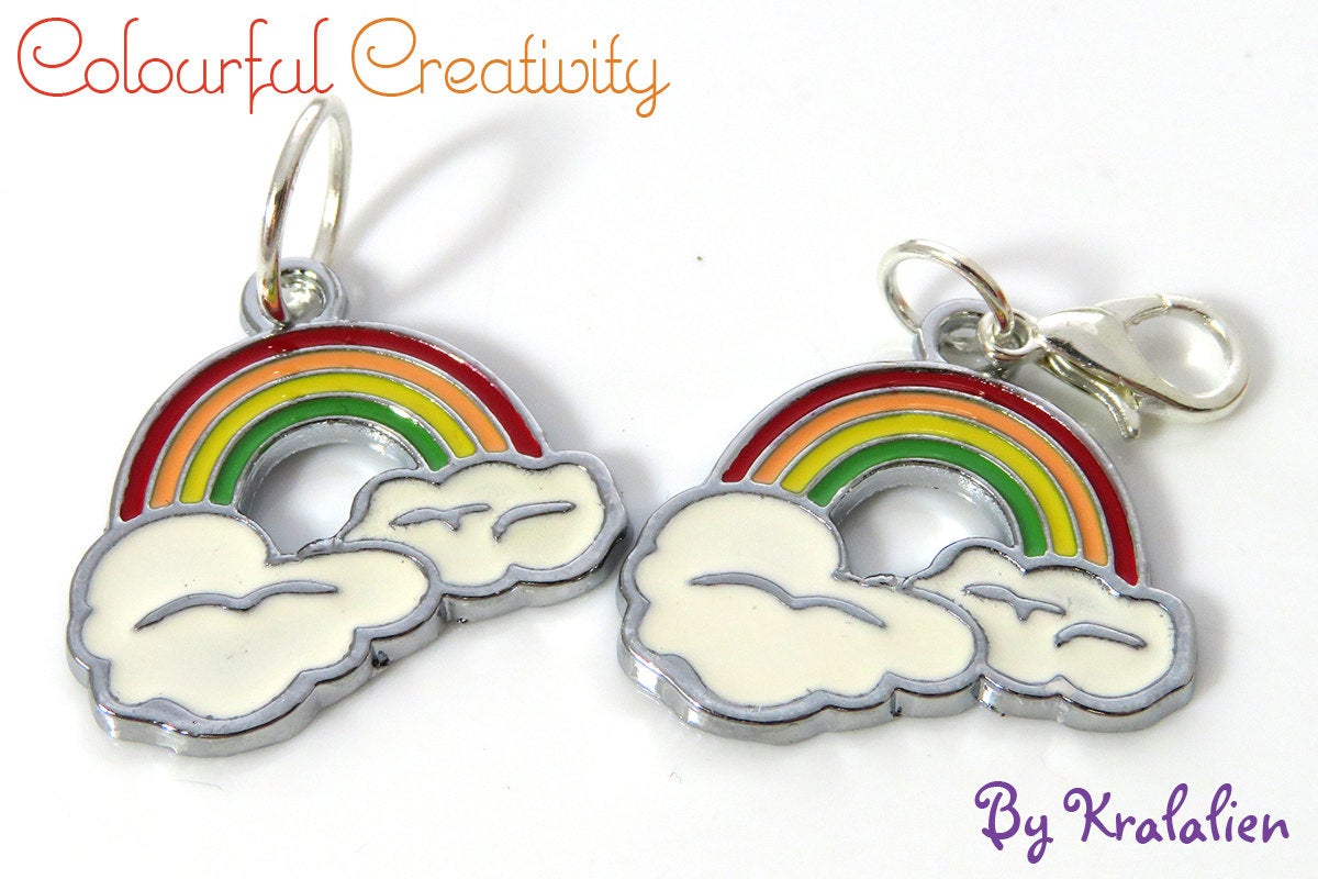 Stitch marker enamel rainbow