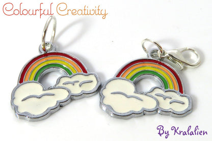 Stitch marker enamel rainbow